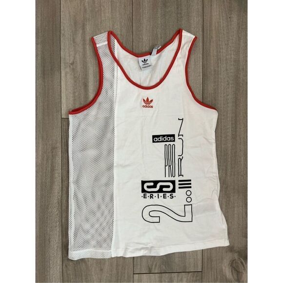 Adidas White Active Icons OG Mesh Panel Tank Top XS - Picture 5 of 5